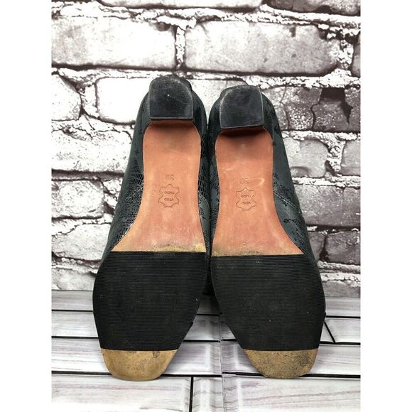 Oh! Healthy Heels Blue Gray Leather Croc Print Ankle Heel Booties Women Sz 39EU - Picture 13 of 16